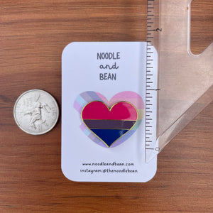 Bisexual Pride Flag Heart Pin