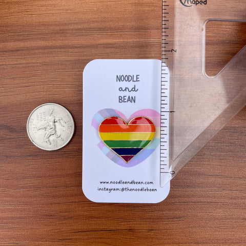 Heart Rainbow Pride Pin