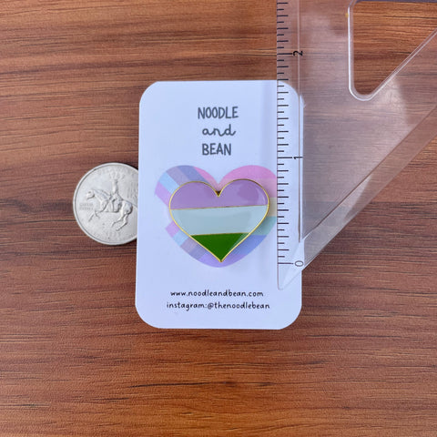 Gender Queer Pride Flag Heart Pin
