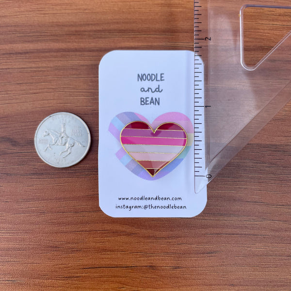 Lesbian Pride Flag Heart Pin