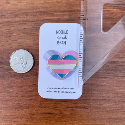 Trans Pride Flag Heart Pin