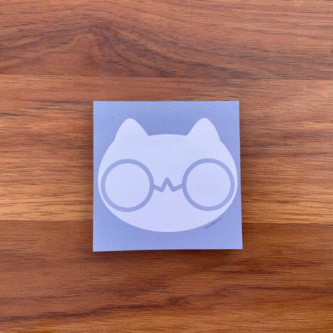 OOPSIE - Cat Head Sticky Notes - Round Face with Glasses