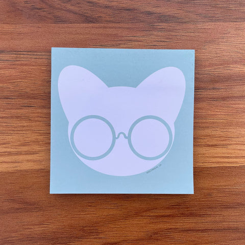 OOPSIE - Cat Head Sticky Notes - Round Ears with Glasses